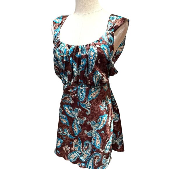 NWT VTG Y2K Self Esteem Babydoll Brown Blue Top Fairy Butterfly Womens Size 1X - Picture 2 of 10